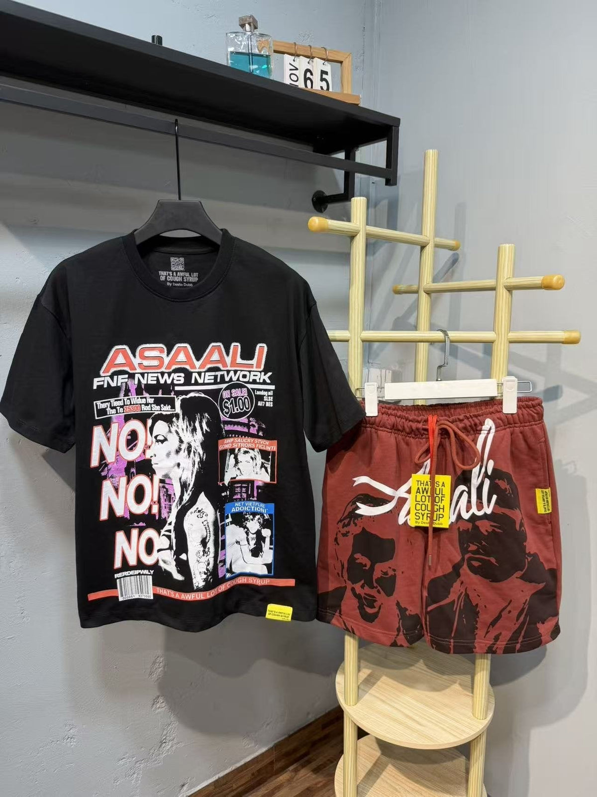 THAT'S A AWFUL LOT OF COUGH SYRUP ASAALI No No Graphic Short-Sleeve Set ¡ª context