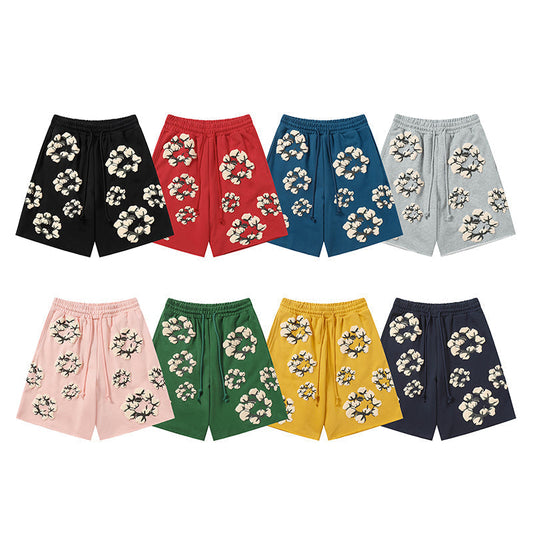 Denim Tears Shorts Yellow floral cotton