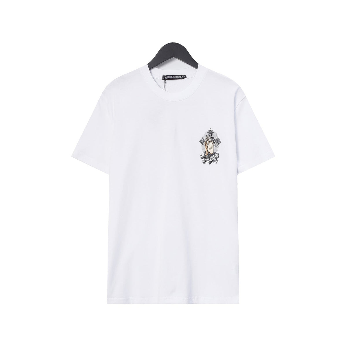 Chrome Heart T Shirts Croix Hands Ribbon Cross