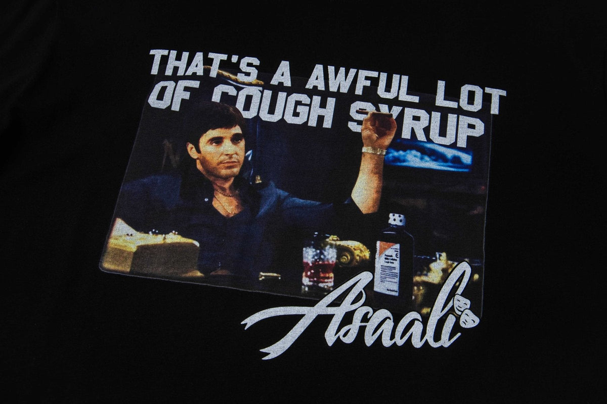 THAT'S A AWFUL LOT OF COUGH SYRUP Front & Back Graphic T-Shirt ¡ª detail