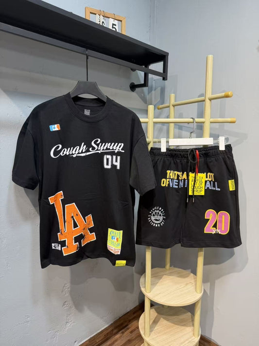 THAT'S A AWFUL LOT OF COUGH SYRUP LA Baseball 04 Short-Sleeve Set ¡ª front